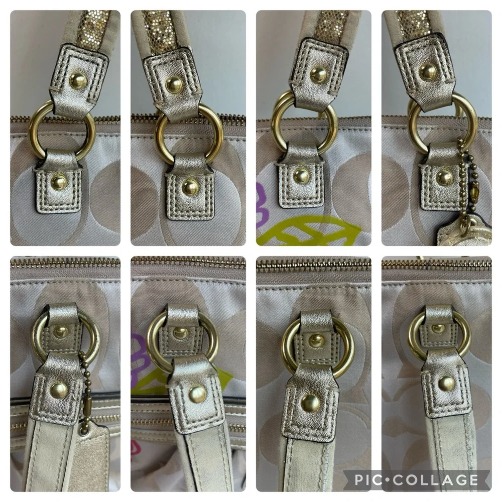 COACH Poppy Daisy Signature Applique Glam Tote